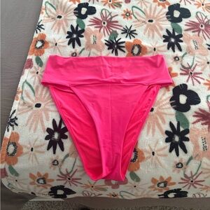 aerie Hot Pink High-Waist Bikini Bottom